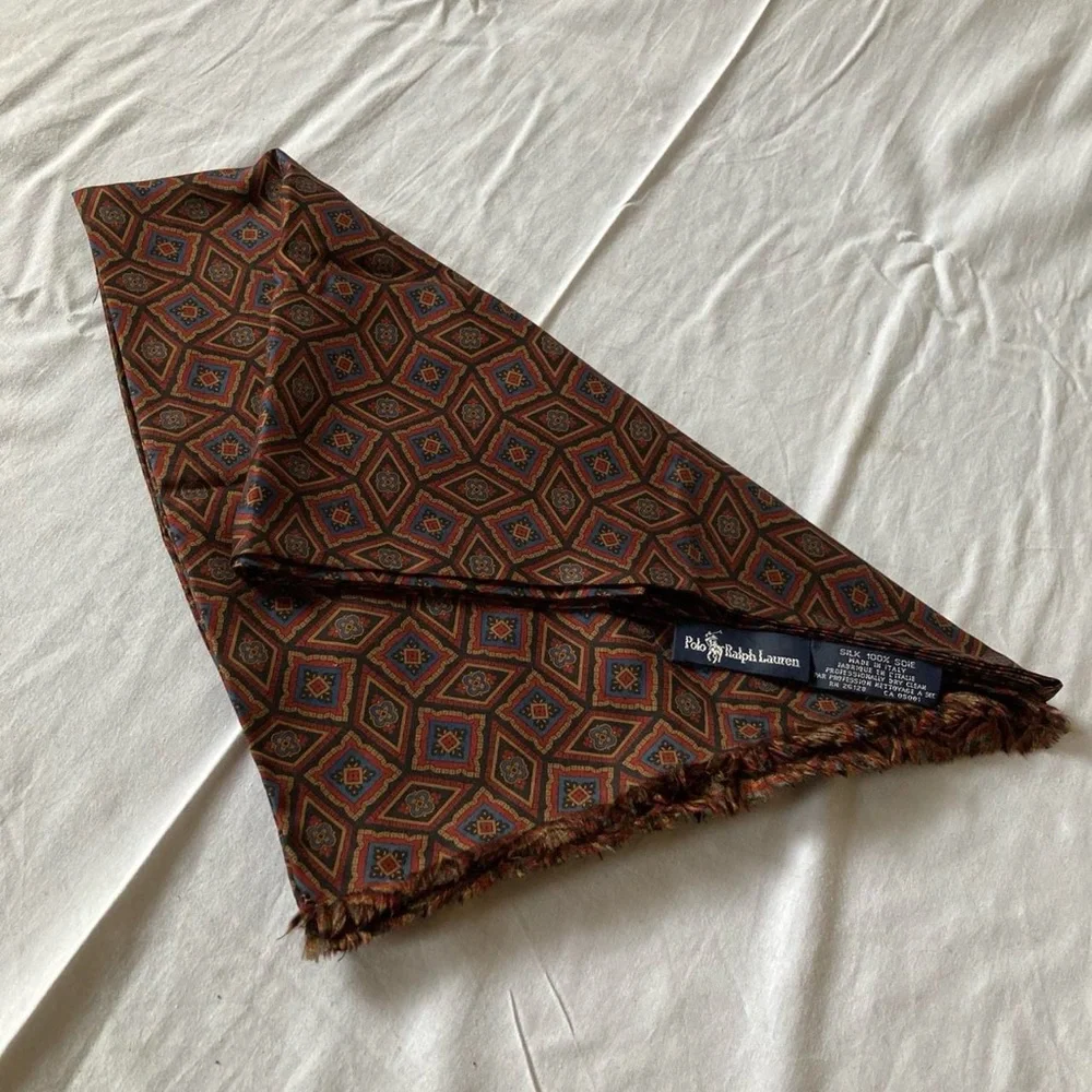 Vintage Polo Ralph Lauren Men's silk scarf - Picture 3 of 3